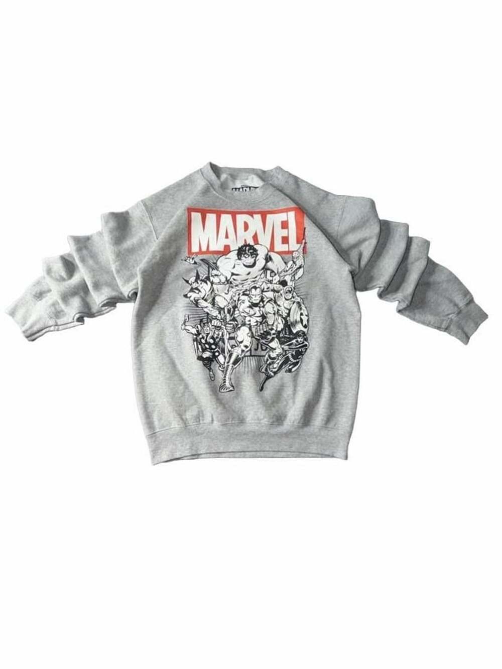 Marvel Avengers Comic Sweatshirt Size Small Gray Heroes Graphic Crewneck